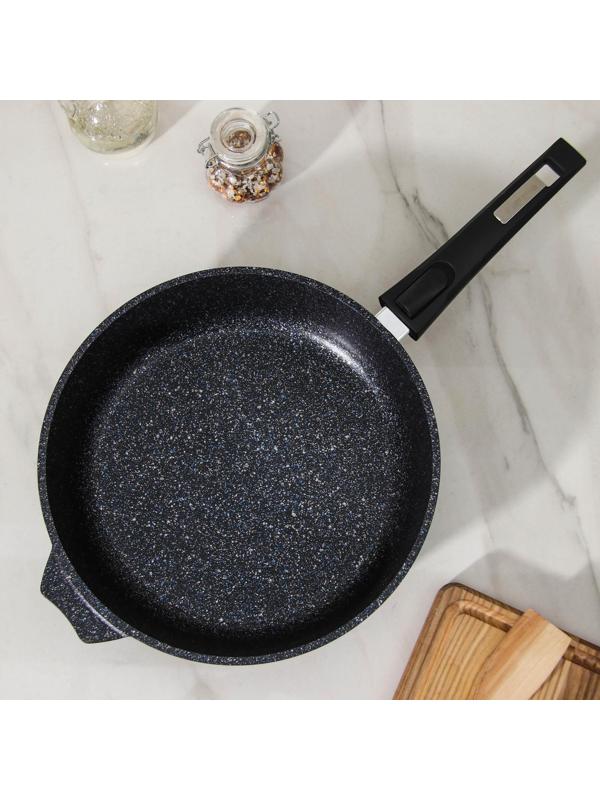 Сковорода «Гранит Star», d=28 см, съёмная ручка, антипригарное покрытие, цвет чёрный