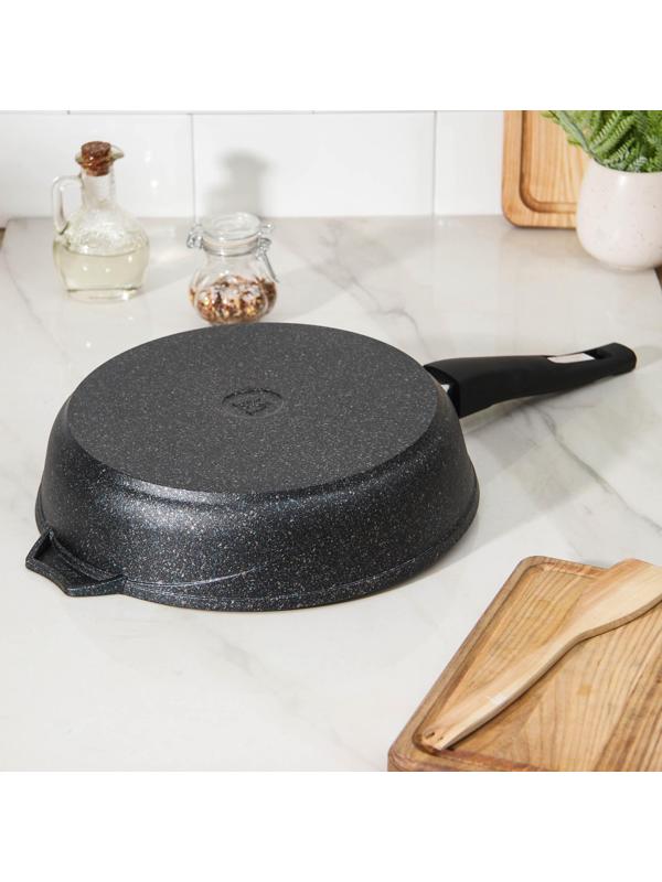 Сковорода «Гранит Star», d=28 см, съёмная ручка, антипригарное покрытие, цвет чёрный