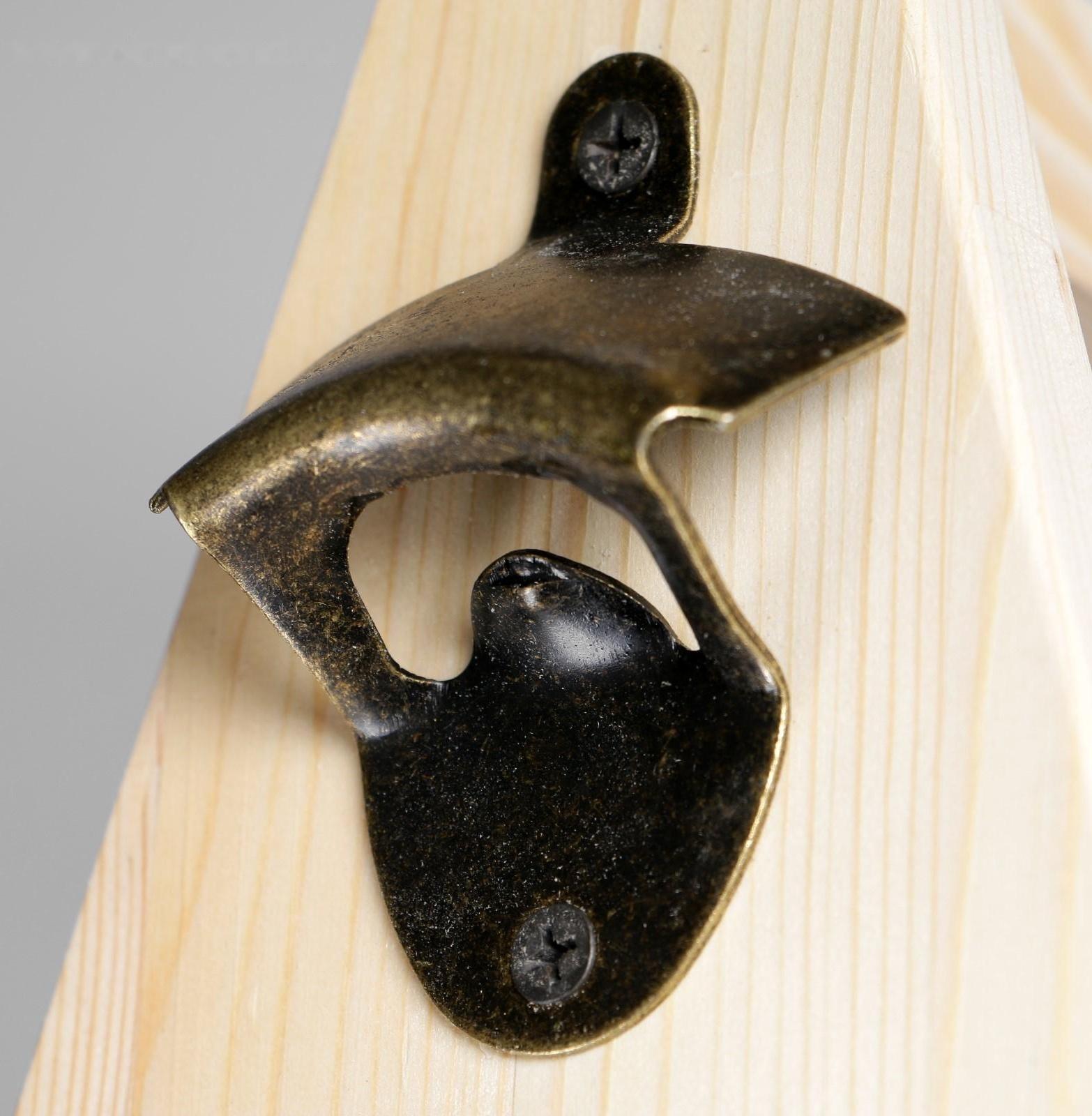 Ящик для пива 27×18×30 см  с открывашкой, под 6 бутылок, деревянный