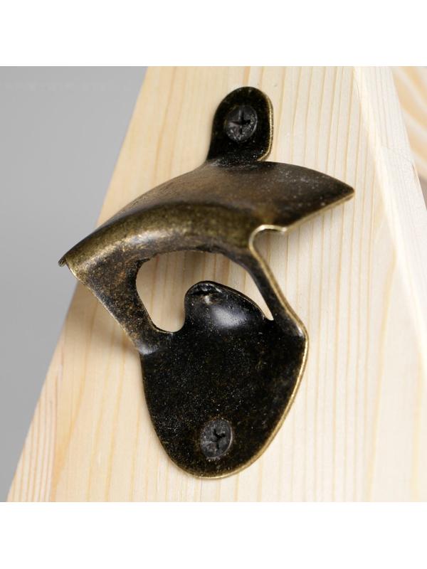 Ящик для пива 27×18×30 см  с открывашкой, под 6 бутылок, деревянный