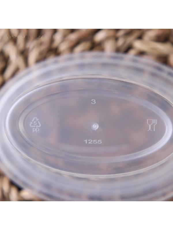 Соусник одноразовый, 100 мл, овальный, с крышкой, цвет прозрачный