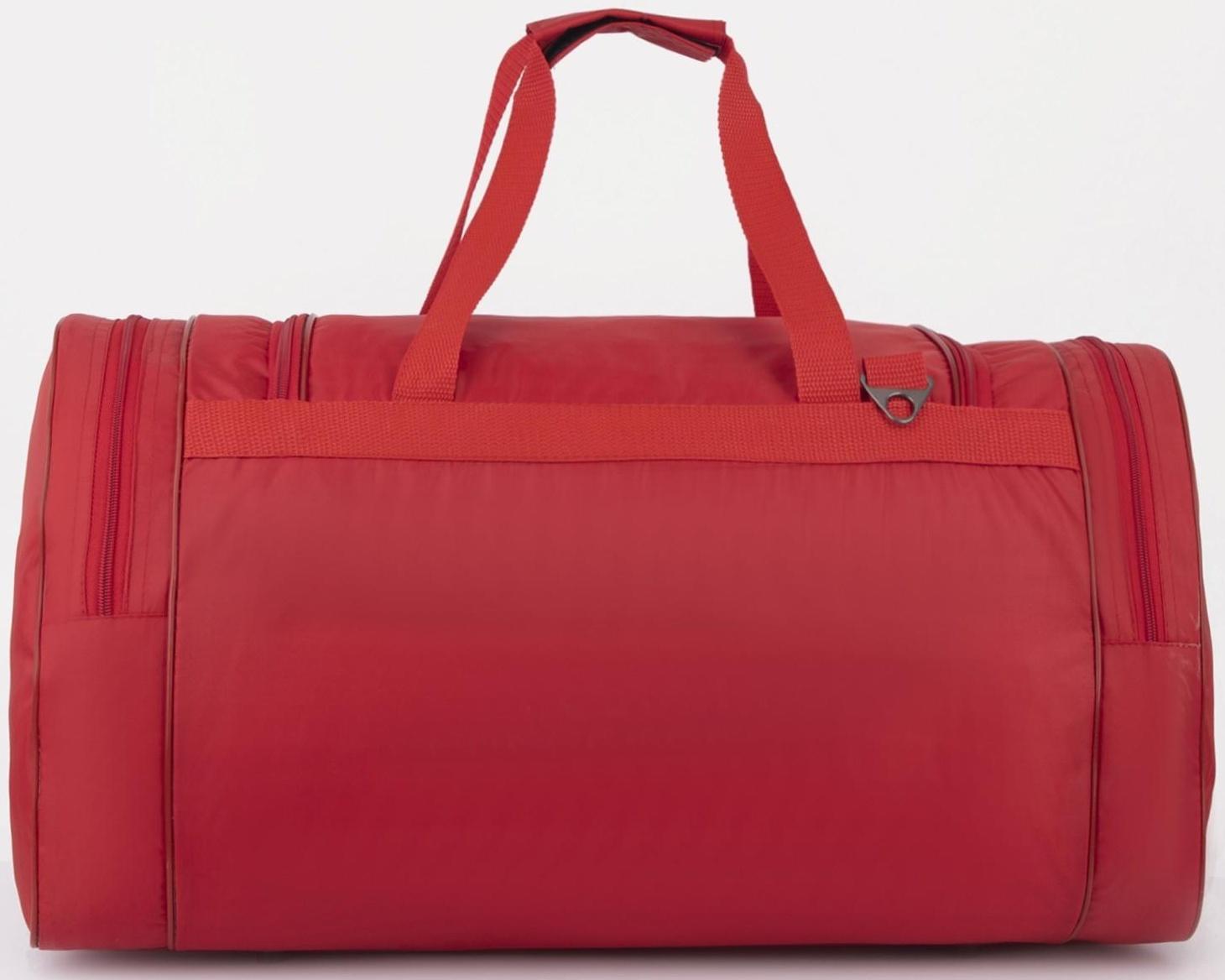 Сумка спортивная, отдел на молнии, 3 наружных кармана, длинный ремень, цвет красный