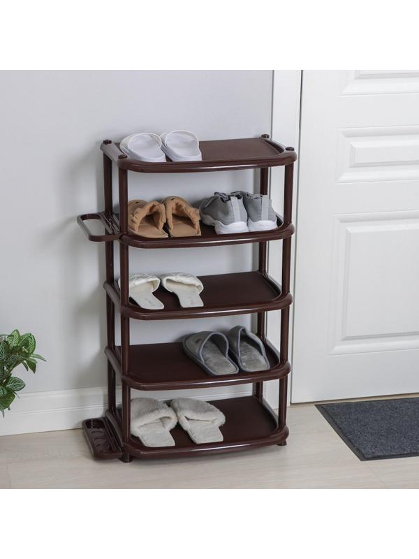 Полка для обуви, 5 ярусов, 48×31×83 см, цвет коричневый