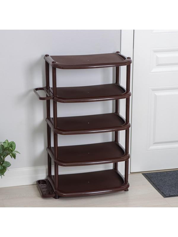 Полка для обуви, 5 ярусов, 48×31×83 см, цвет коричневый