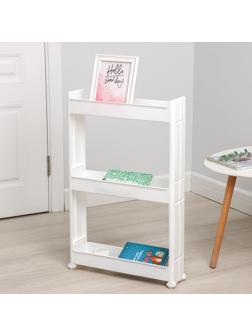 Стойка напольная 3-х секционная, на колёсиках, цвет белый