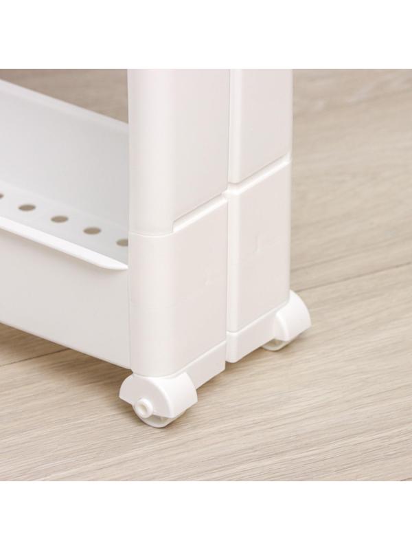 Стойка напольная 3-х секционная, на колёсиках, цвет белый