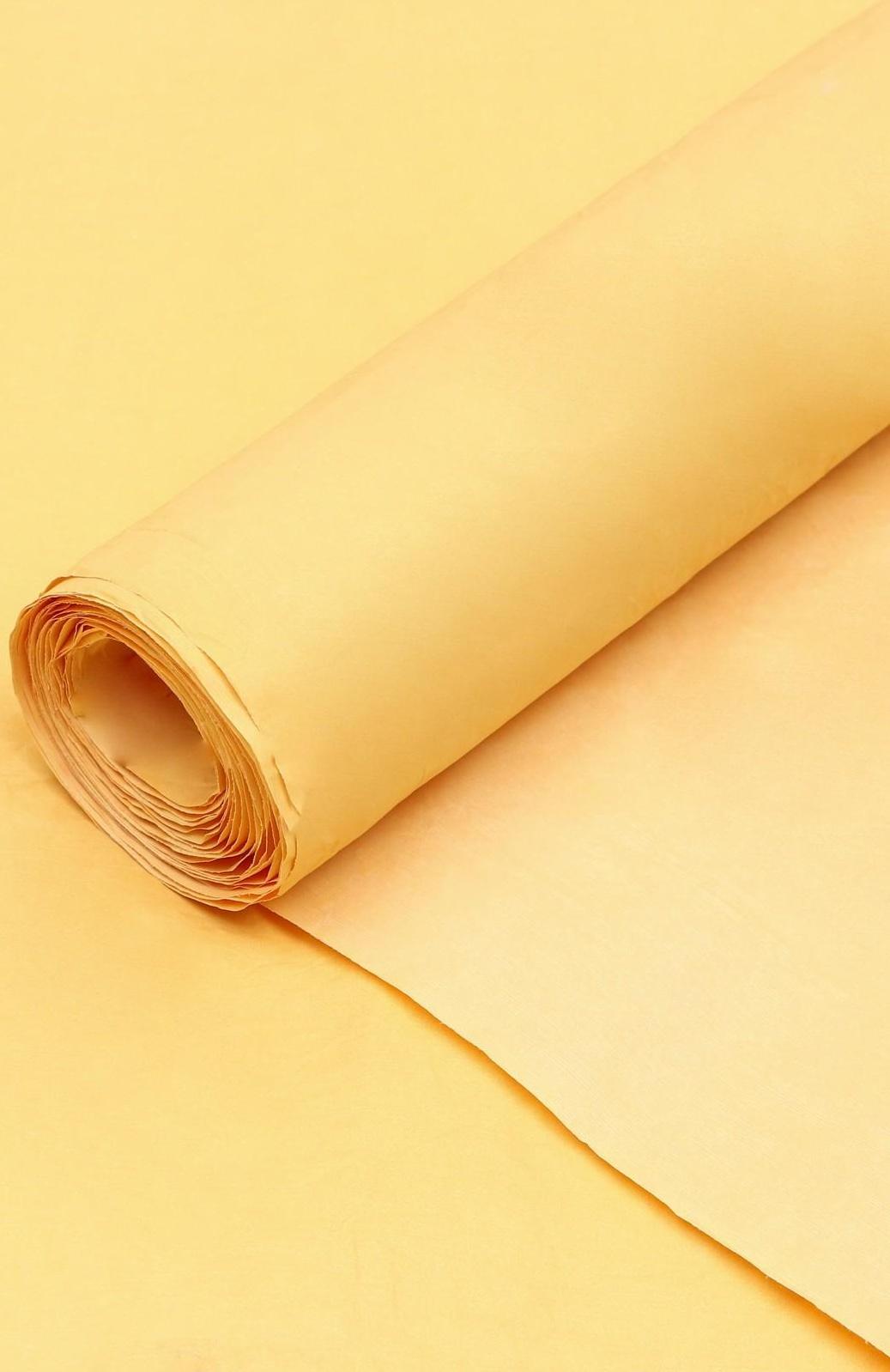 Бумага для упаковки, жатая, двусторонняя, однотонная, желтая, эколюкс, рулон 1 шт., 0,7 х 5 м