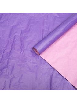 Бумага для упаковки, эколюкс, крафтовая, жатая, перламутровая, двухцветная, розовая, фиолетовая, двусторонняя, рулон 1 шт., 0,7 x 5 м