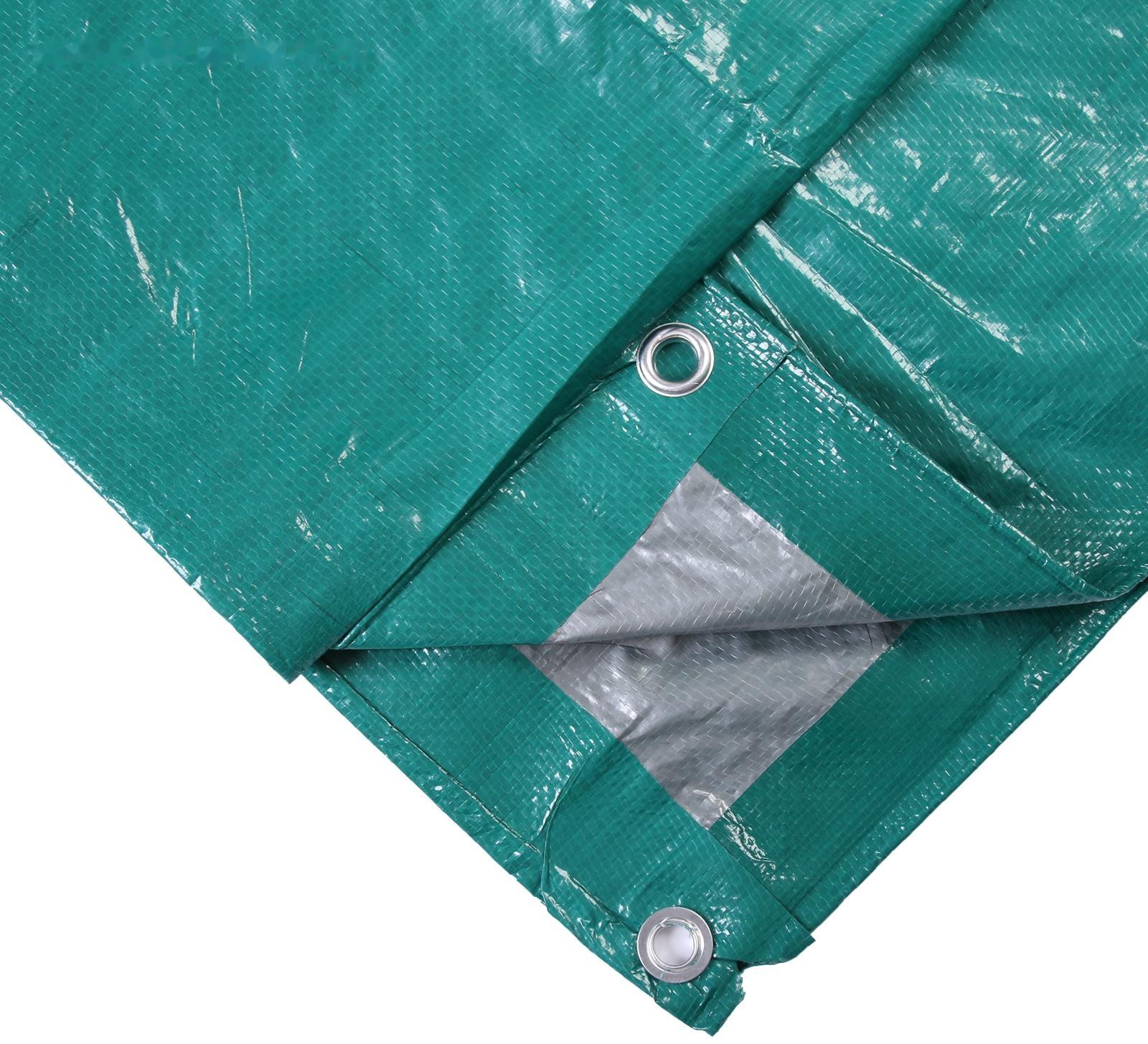 Тент защитный, 8 × 6 м, плотность 120 г/м², УФ, люверсы шаг 1 м, зелёный