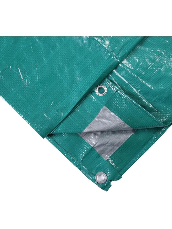 Тент защитный, 8 × 6 м, плотность 120 г/м², УФ, люверсы шаг 1 м, зелёный