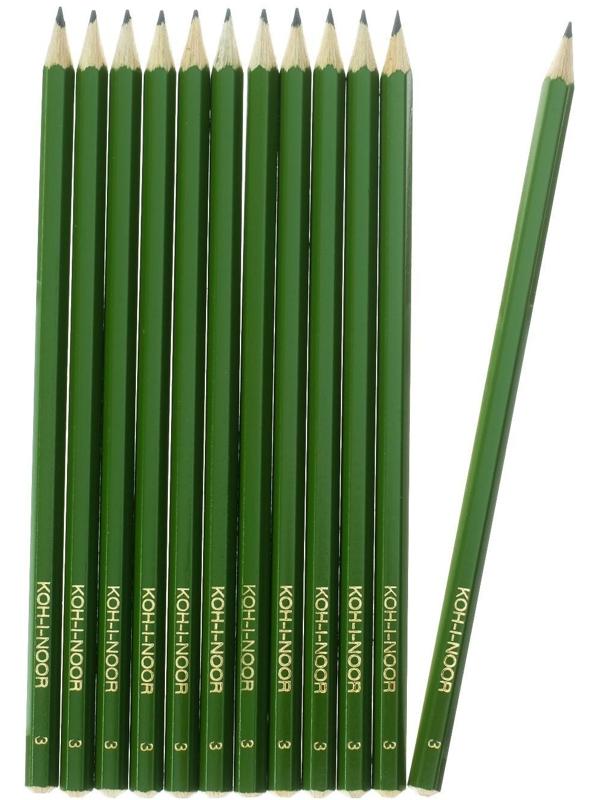 Набор 12 штук карандаш чернографитный Koh-I-Noor 1702/3 HB, граненый (2645619)
