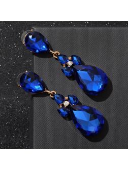 Серьги висячие со стразами 