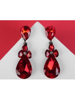 Серьги висячие со стразами 