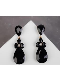 Серьги висячие со стразами 