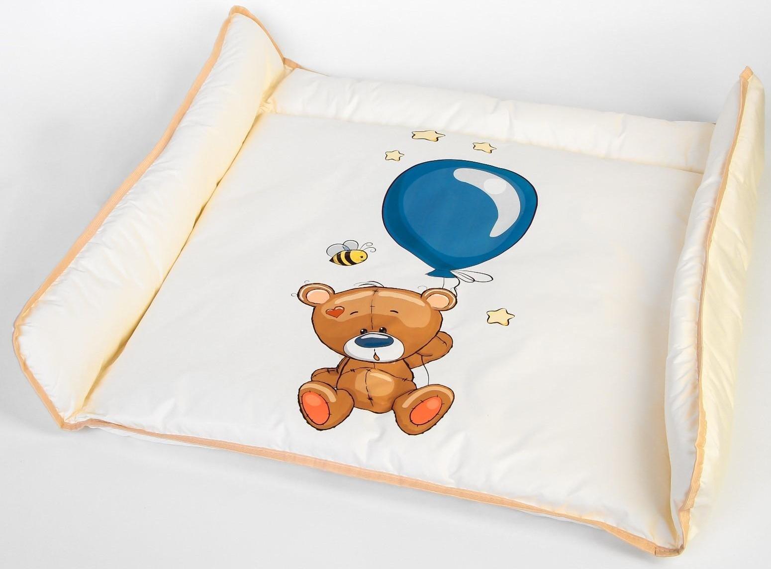 Матрасик пеленальный на комод Люкс 72х82 см., «Мишка с шариком»