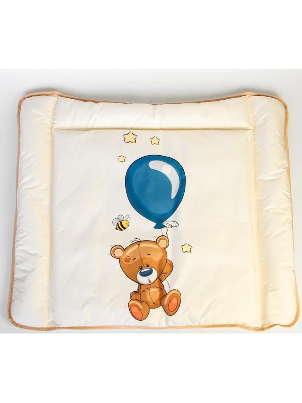 Матрасик пеленальный на комод Люкс 72х82 см., «Мишка с шариком»