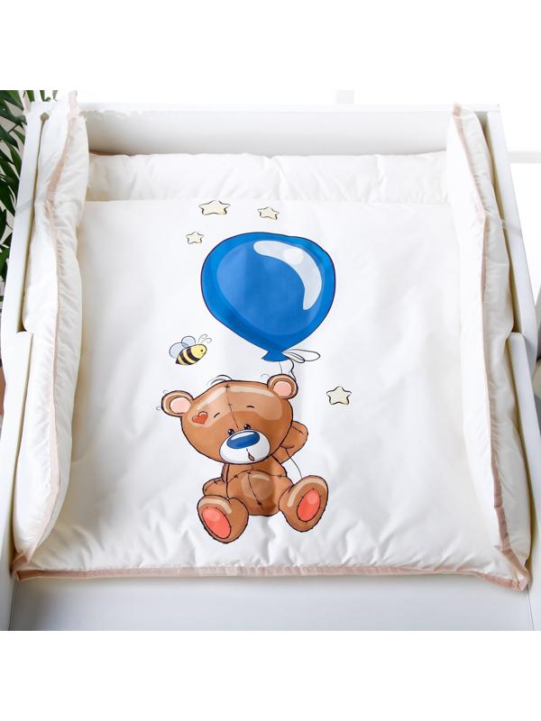 Матрасик пеленальный на комод Люкс 72х82 см., «Мишка с шариком»