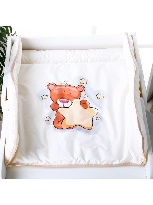 Матрасик для пеленального столика/комода Люкс 72х82 см., «Мишка со звездой»