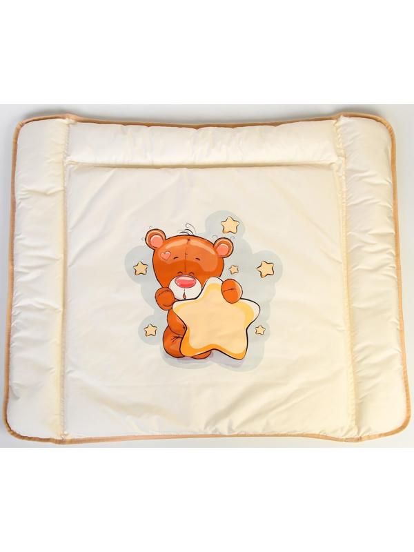 Матрасик для пеленального столика/комода Люкс 72х82 см., «Мишка со звездой»