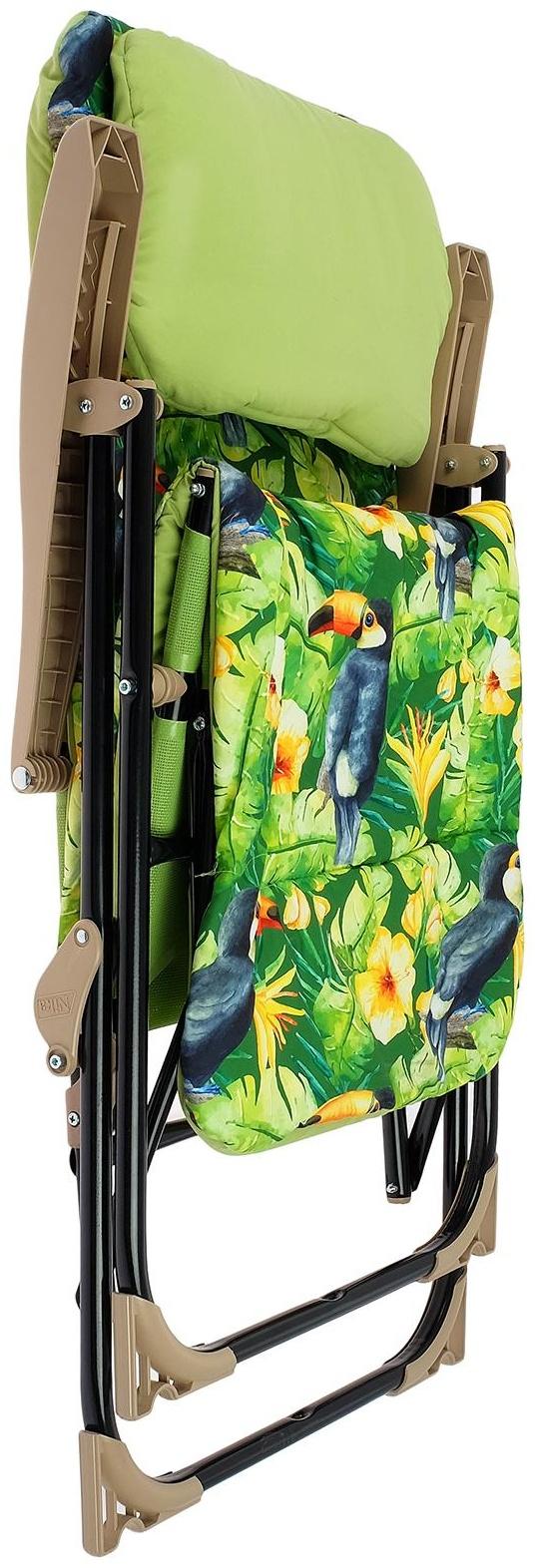Кресло-шезлонг ННК5/L, р. 82 x 59 x 116 см, принт с туканами