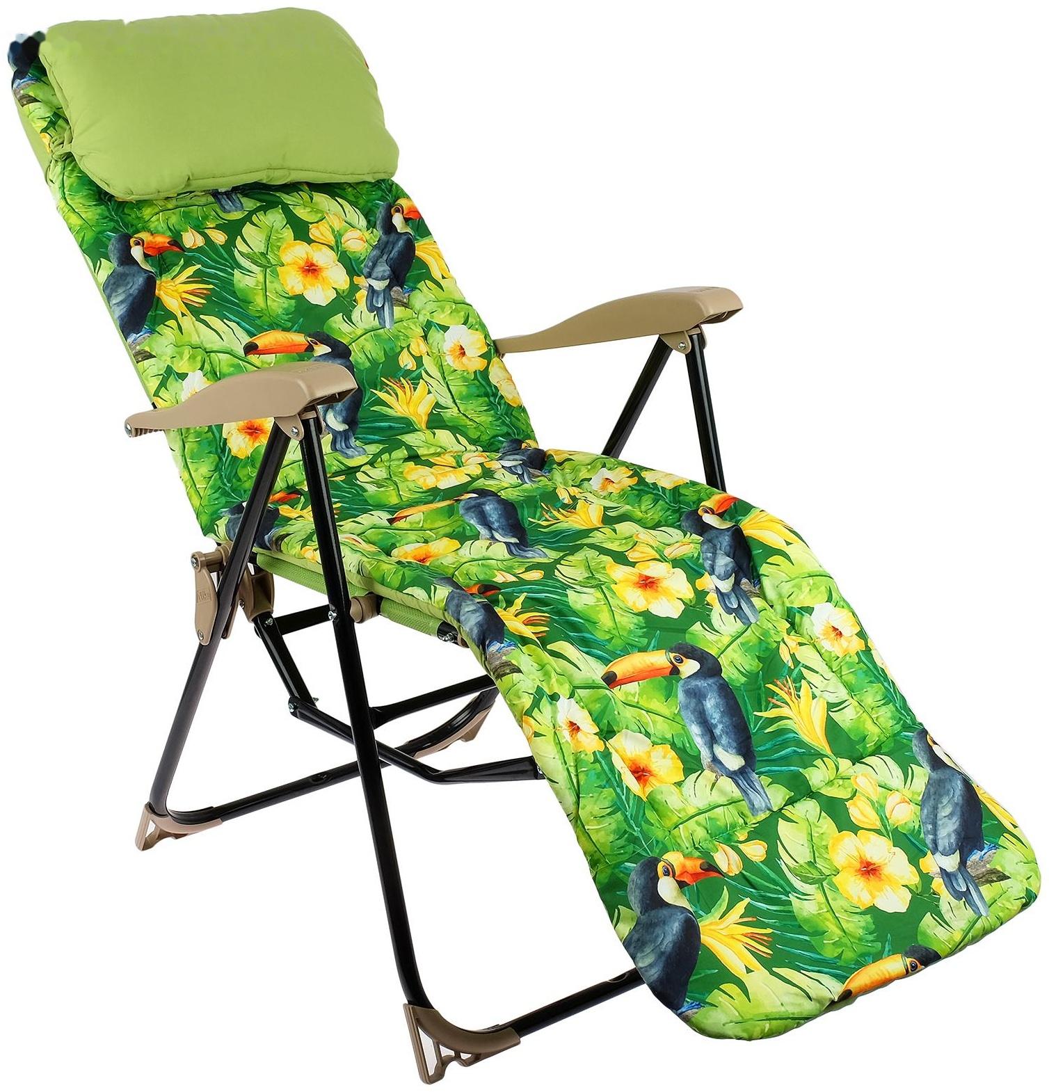 Кресло-шезлонг ННК5/L, р. 82 x 59 x 116 см, принт с туканами