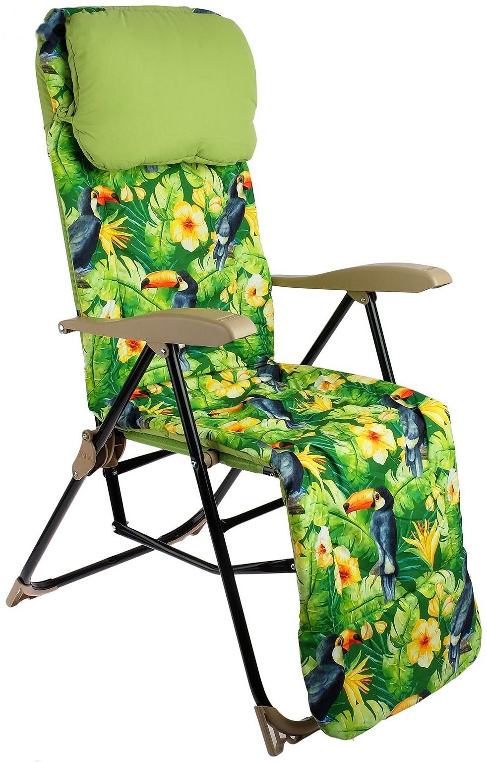 Кресло-шезлонг ННК5/L, р. 82 x 59 x 116 см, принт с туканами