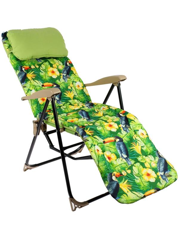Кресло-шезлонг ННК5/L, р. 82 x 59 x 116 см, принт с туканами
