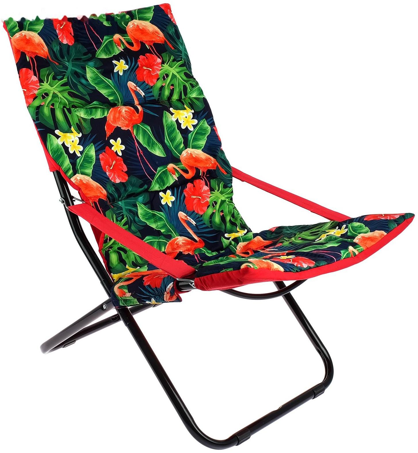 Кресло-шезлонг HHK4Р/F, р. 85 x 64 x 86 см, принт с фламинго
