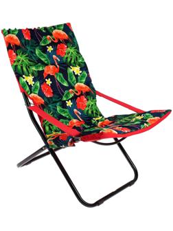 Кресло-шезлонг HHK4Р/F, р. 85 x 64 x 86 см, принт с фламинго