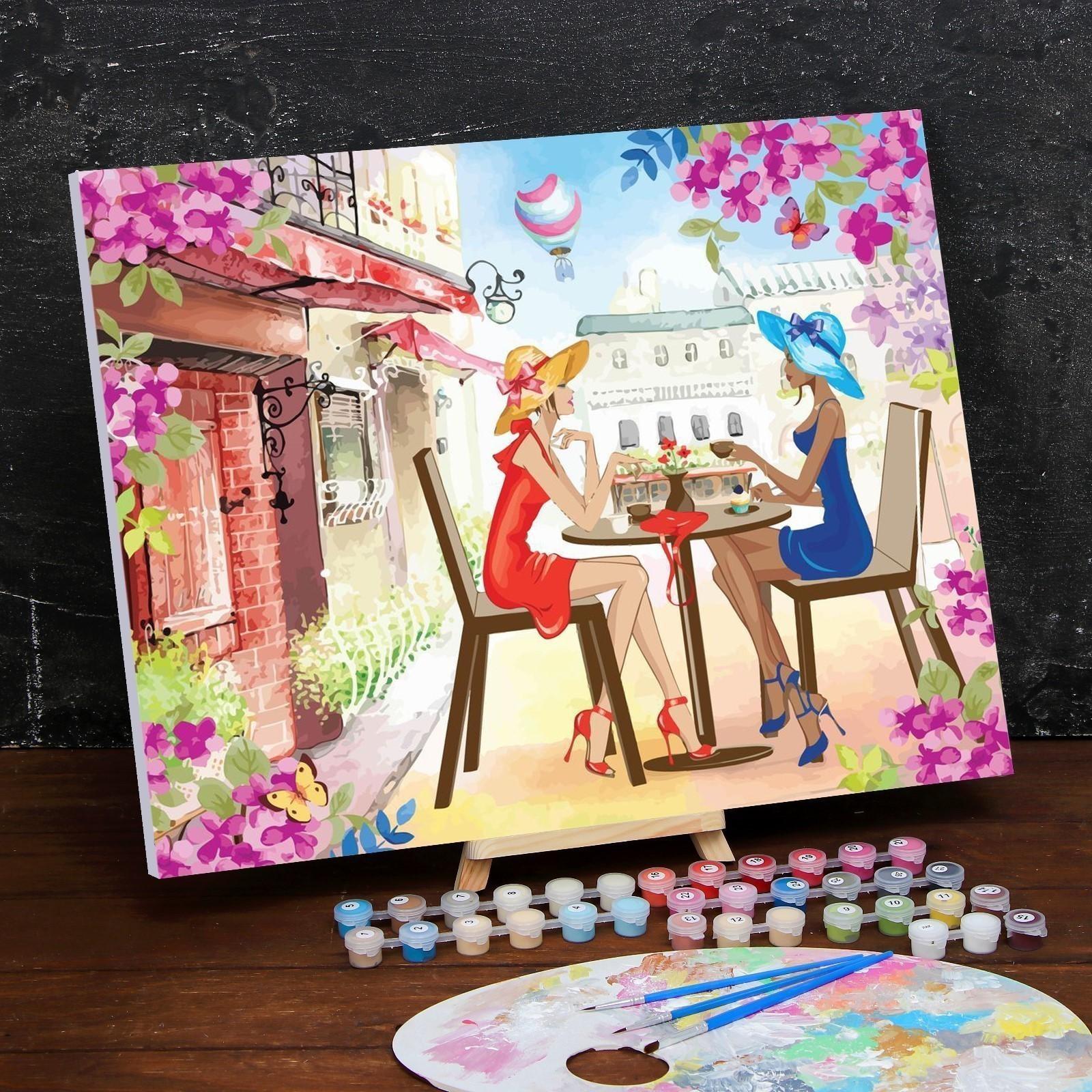 Картина по номерам на холсте с подрамником «Подружки» 40×50 см