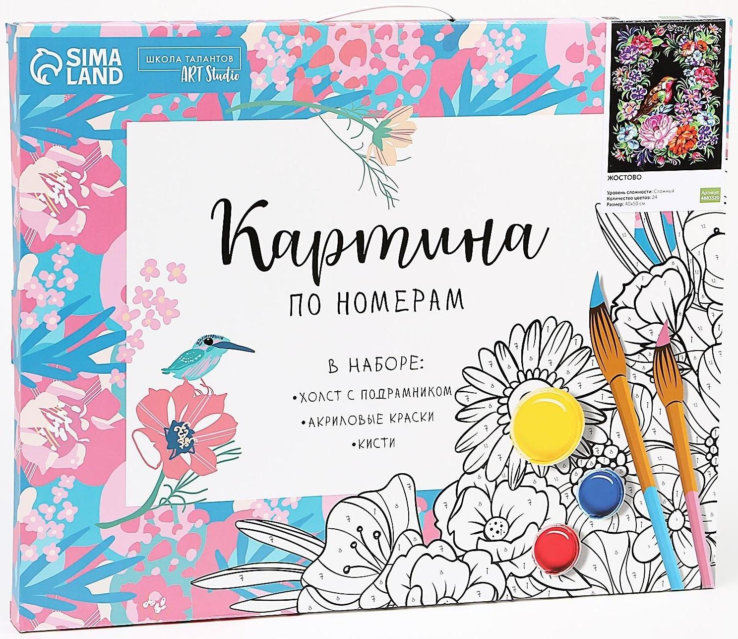 Картина по номерам на холсте с подрамником «Жостово» 40×50 см