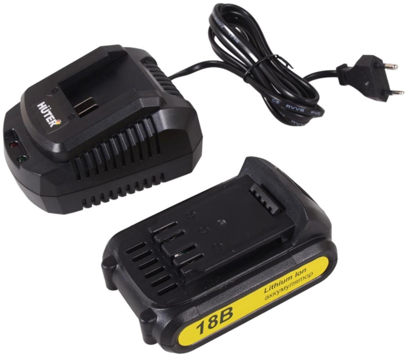 Триммер аккумуляторный Huter GET-18-2Li, 18 В, 2 Ач, Li-lon, регулируемая штанга