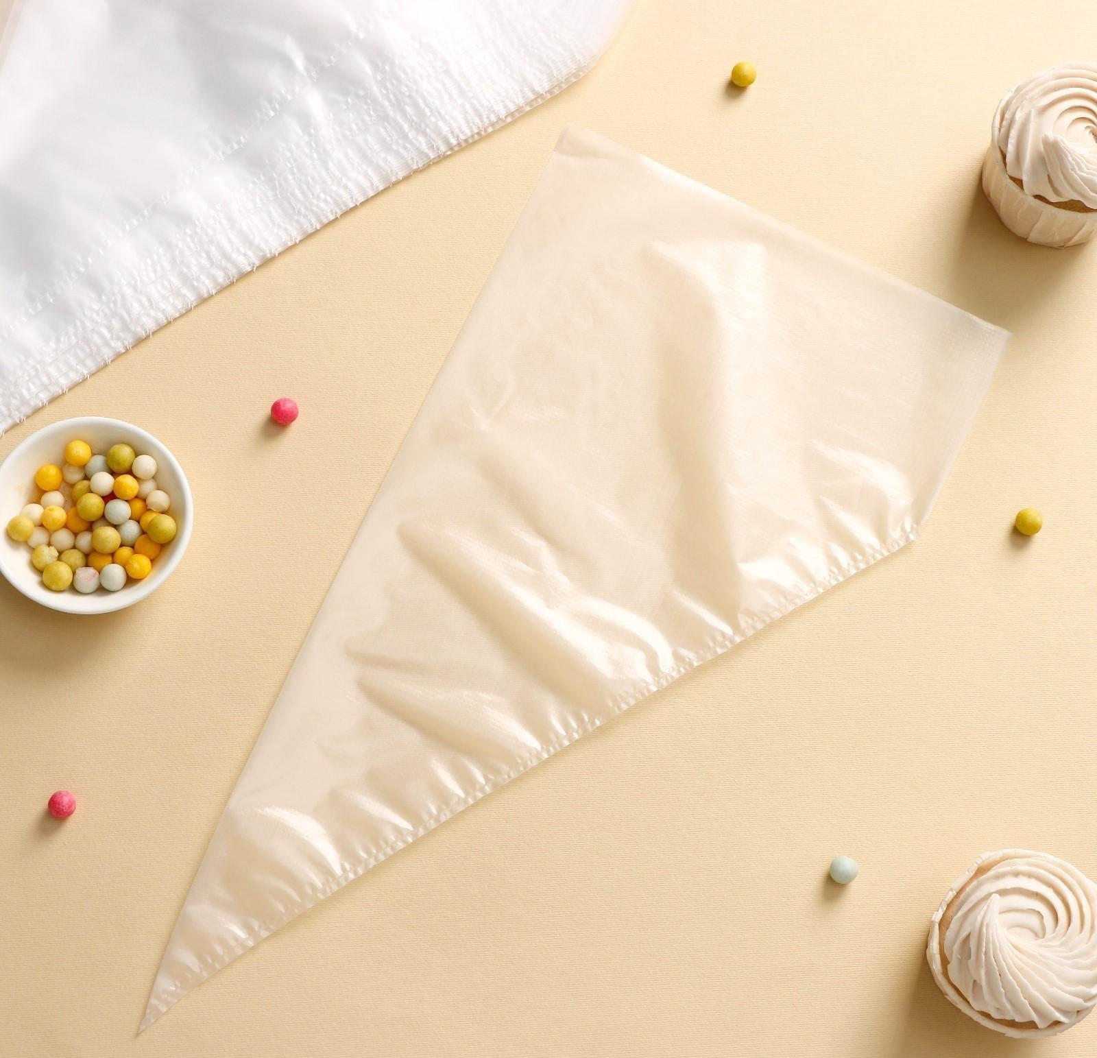 Набор кондитерских одноразовых мешков 25 шт, 40 см, цвет прозрачный