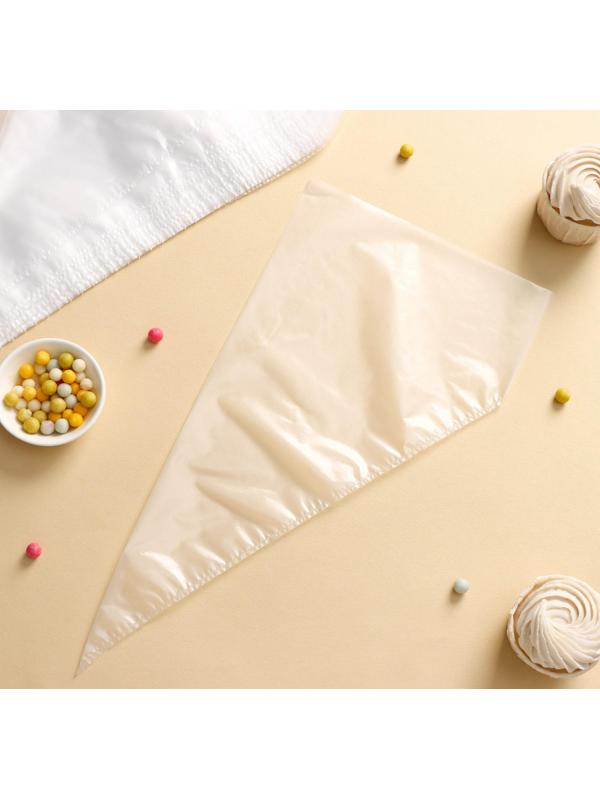 Набор кондитерских одноразовых мешков 25 шт, 40 см, цвет прозрачный