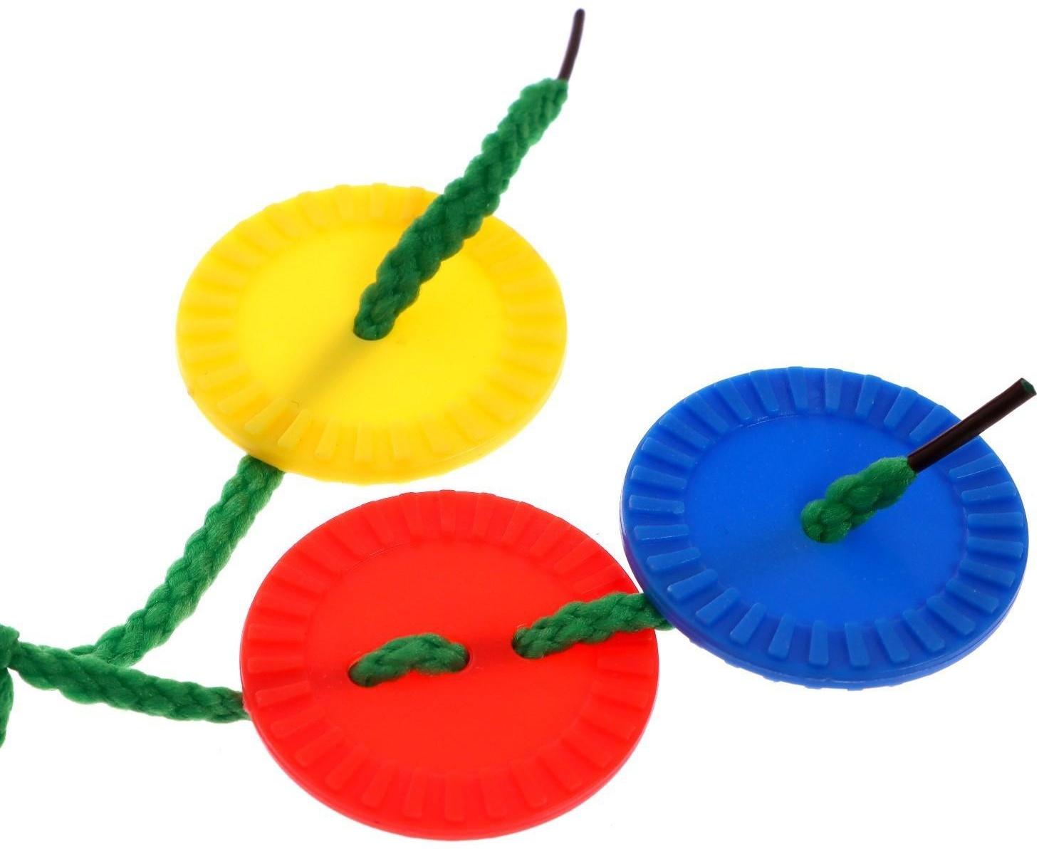 Шнуровка «Развивающие пуговки», 24 шт., шнурок