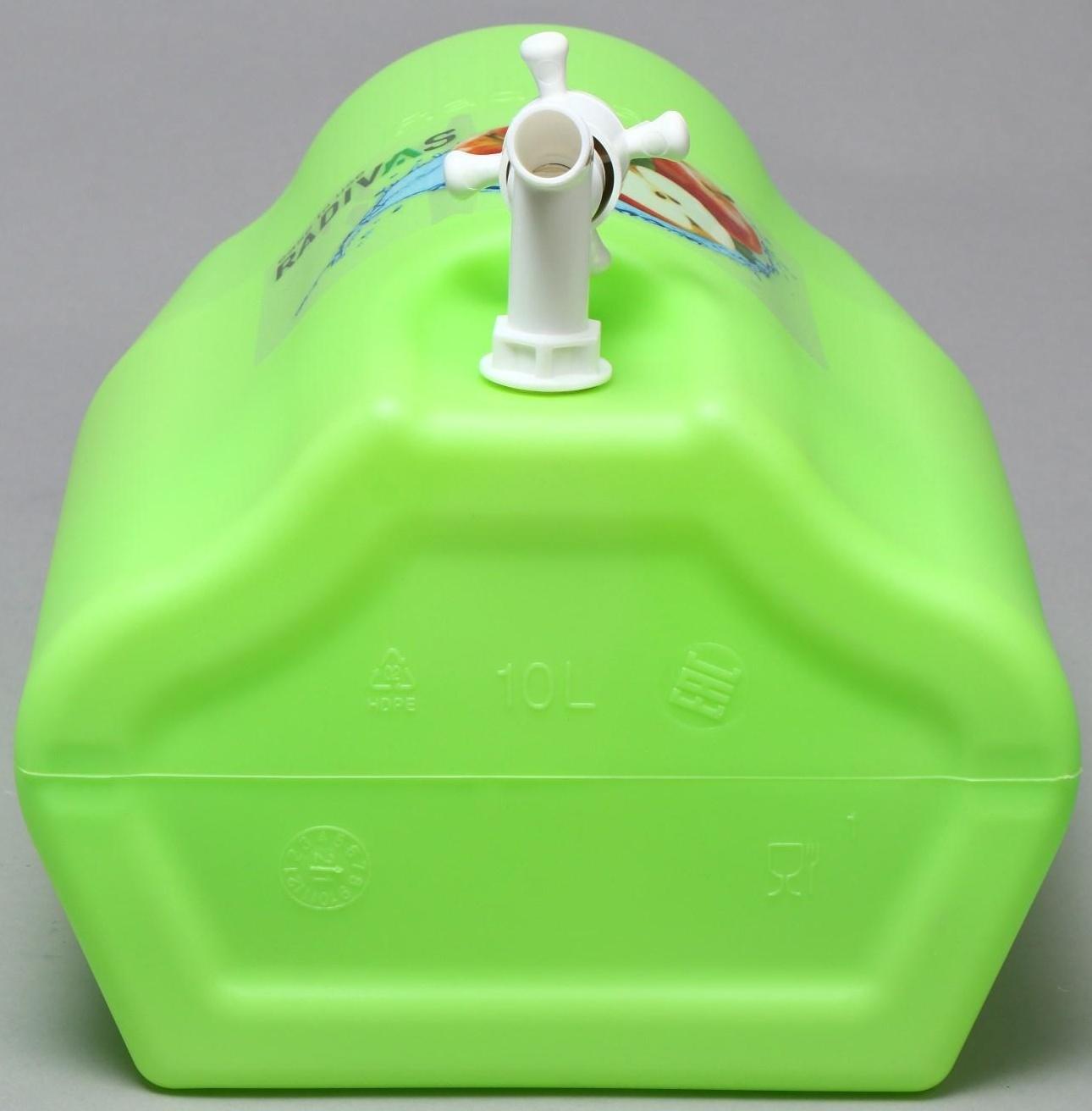 Канистра-умывальник, пищевая, 10 л, зелёный