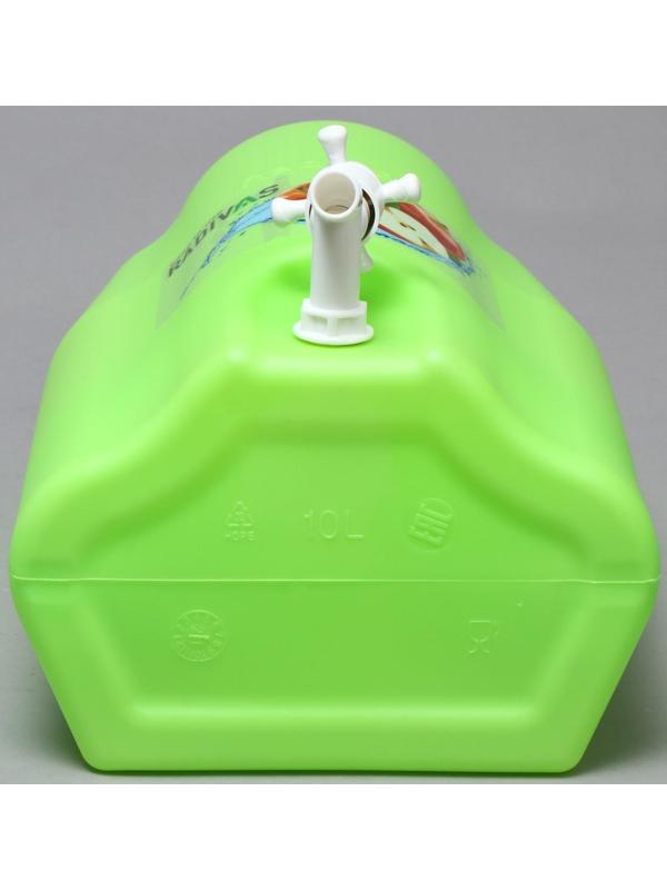 Канистра-умывальник, пищевая, 10 л, зелёный