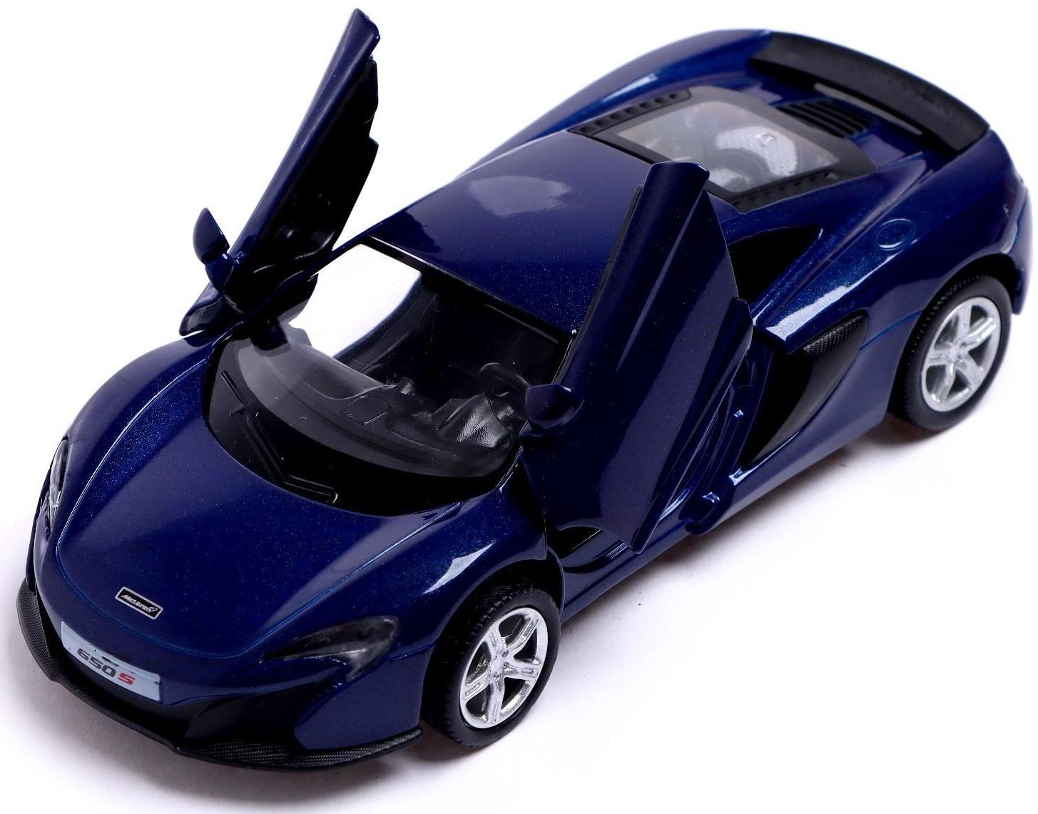 Машина металлическая MCLAREN 650S, 1:32, открываются двери, инерция, цвет синий