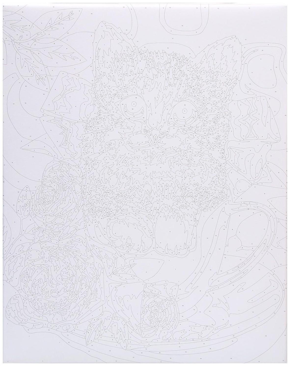 Картина по номерам на холсте с подрамником «Котёнок в чашке» 40×50 см