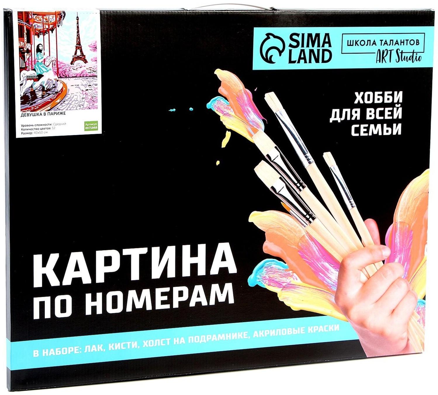 Картина по номерам на холсте с подрамником «Девушка в Париже» 40×50 см