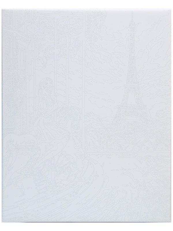 Картина по номерам на холсте с подрамником «Девушка в Париже» 40×50 см