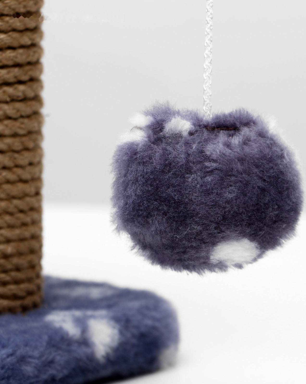 Когтеточка для котят двойная, 30 х 20 х 34 см, джут, серая с лапками