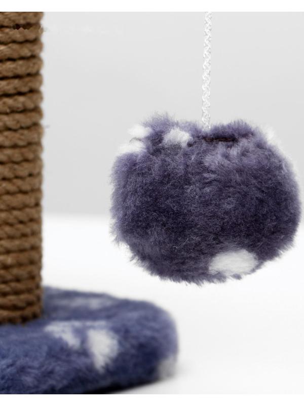 Когтеточка для котят двойная, 30 х 20 х 34 см, джут, серая с лапками