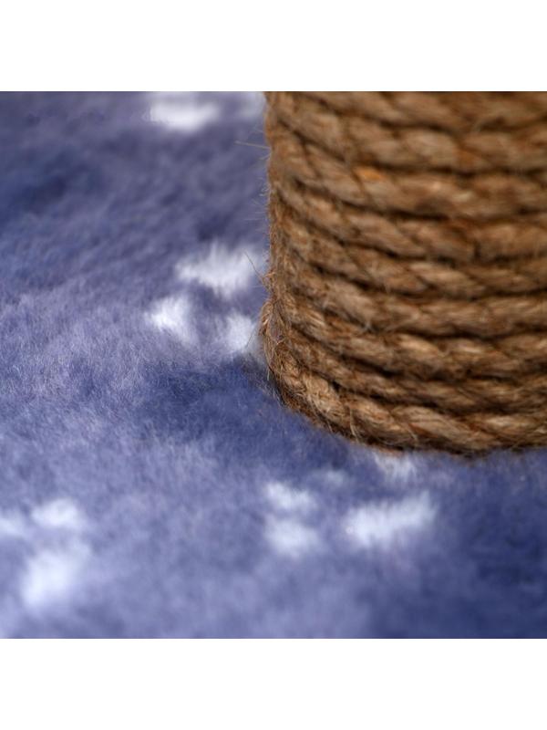 Когтеточка для котят двойная, 30 х 20 х 34 см, джут, серая с лапками