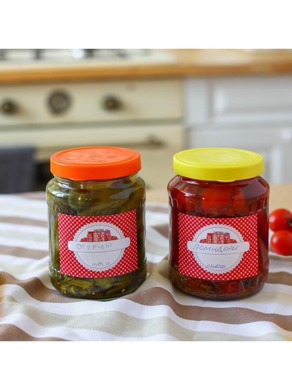 Этикетка для домашних заготовок «Лакомка», 70×70 мм, розовая