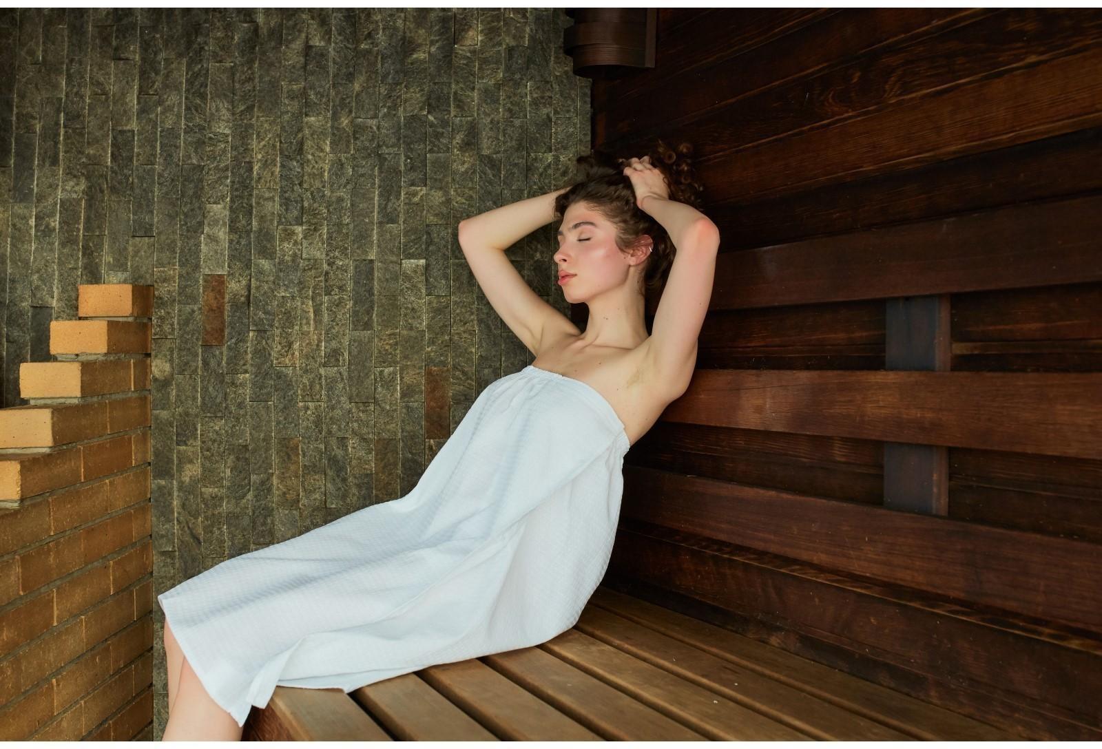 Полотенце вафельное Экономь и Я «Парео» 80х144 см, цвет белый, 100%хл, 200 г/м2