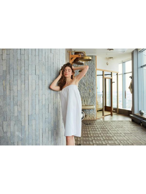 Полотенце вафельное Экономь и Я «Парео» 80х144 см, цвет белый, 100%хл, 200 г/м2