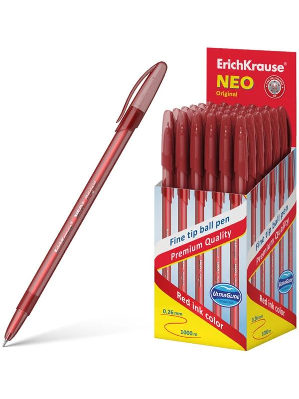 Ручка шариковая ErichKrause Neo Original, узел 0.7 мм, чернила красные