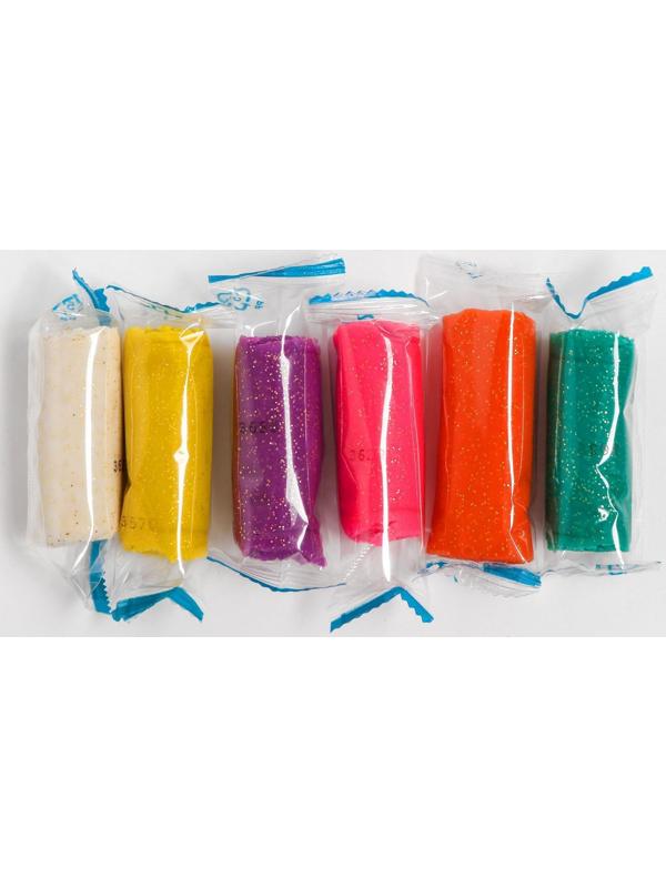 Тесто-пластилин( набор 6 цветов ) с блёстками  TA1091