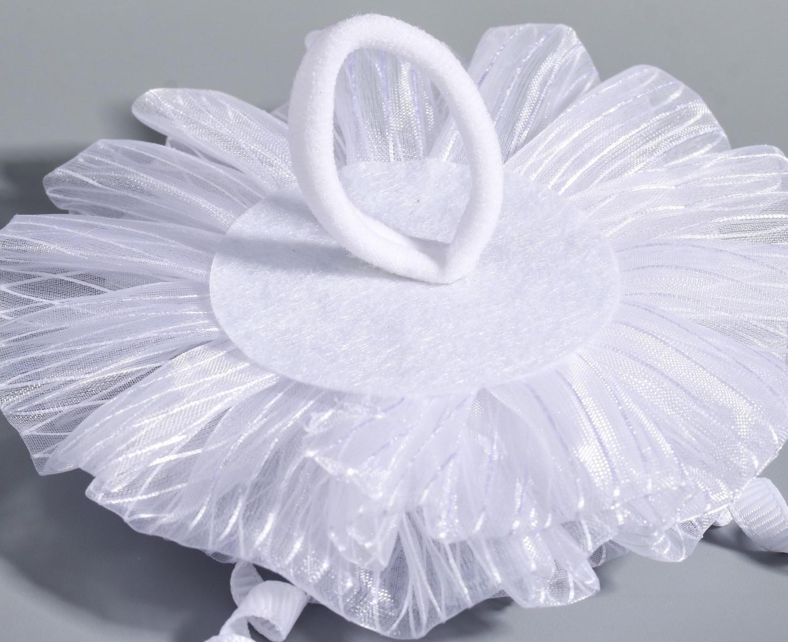 Бант для волос, ВИНКС, белый  с локонами, 7 см